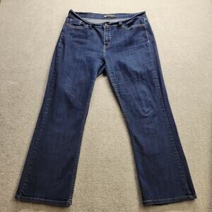 Levi's 529 Jeans Women's 32 Blue Curvy Bootcut Mid Rise Stretch Dark Wash Denim